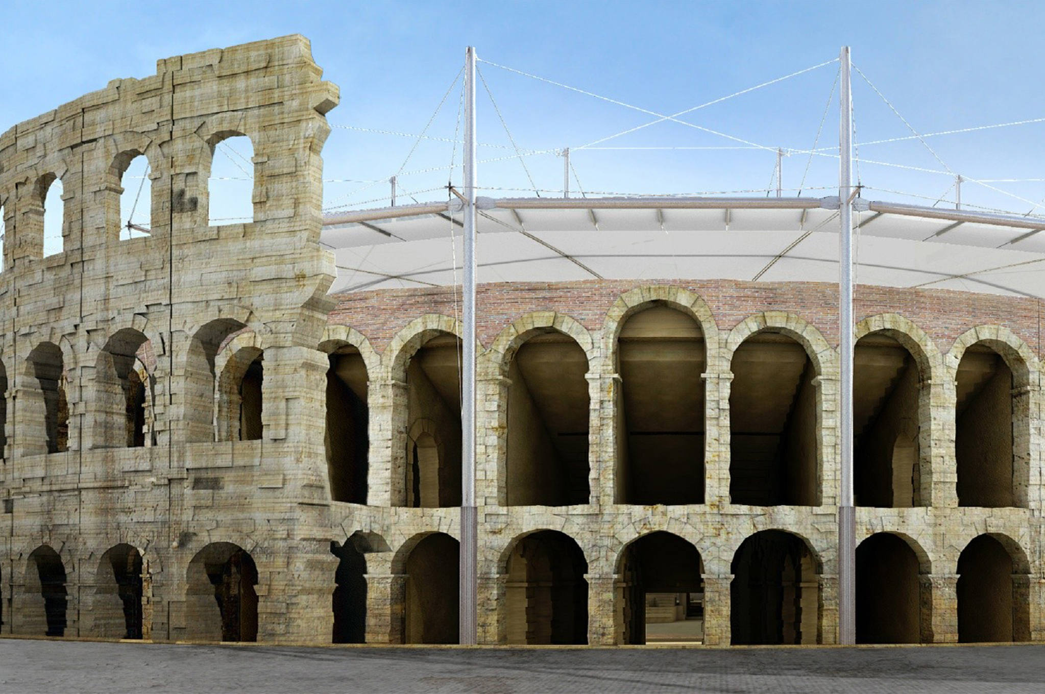 Coberta del Coliseu romà de Verona